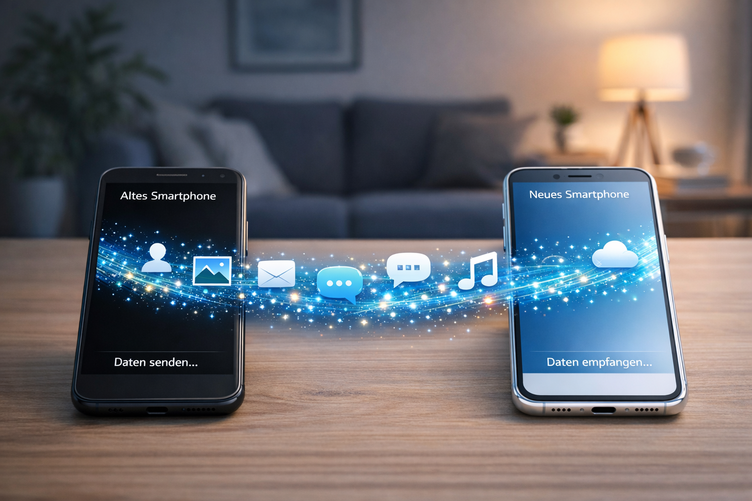 Datenübertragung von einem alten Smartphone auf ein neues Smartphone – Kontakte, Fotos, Nachrichten und Apps werden übertragen